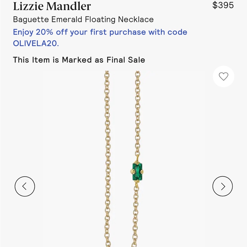BAGUETTE EMERALD FLOATING NECKLACE